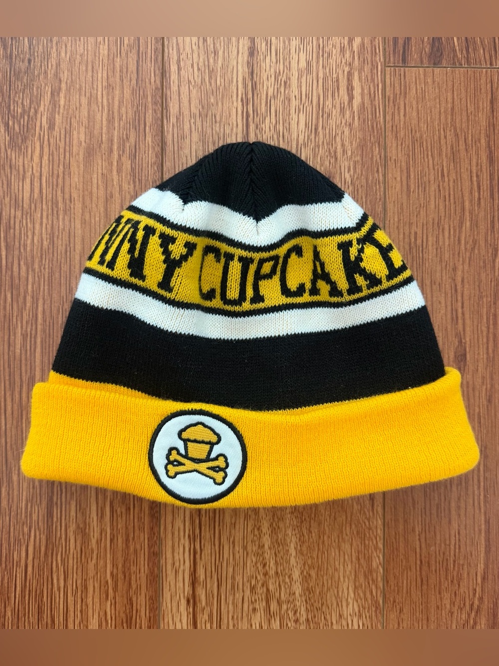 Johnny Cupcakes Yellow Black Beanie Hat Boston